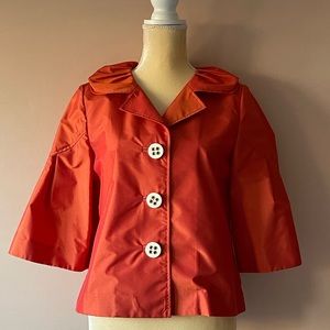 Vesti Pumpkin Colored Taffeta-Like Polyester Cropped Jacket size 4